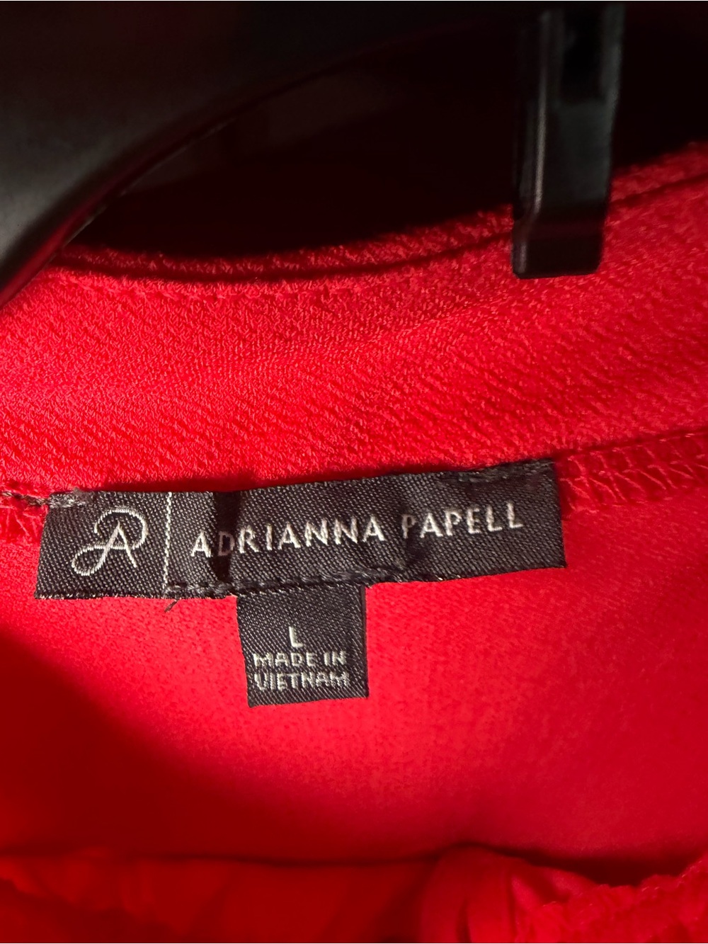 Sleeveless Ruffled Neck Shell Top in Red - Picture 3 of 3